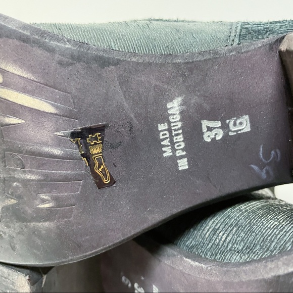 Felmini Black Gray Distressed Leather Ankle Boots Size 37 - Picture 7 of 9